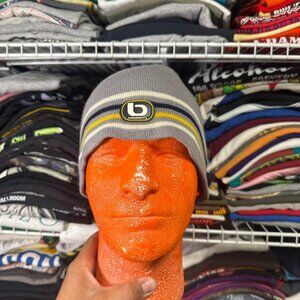 y2k Vintage billabong stripped beanie skull cap grey.